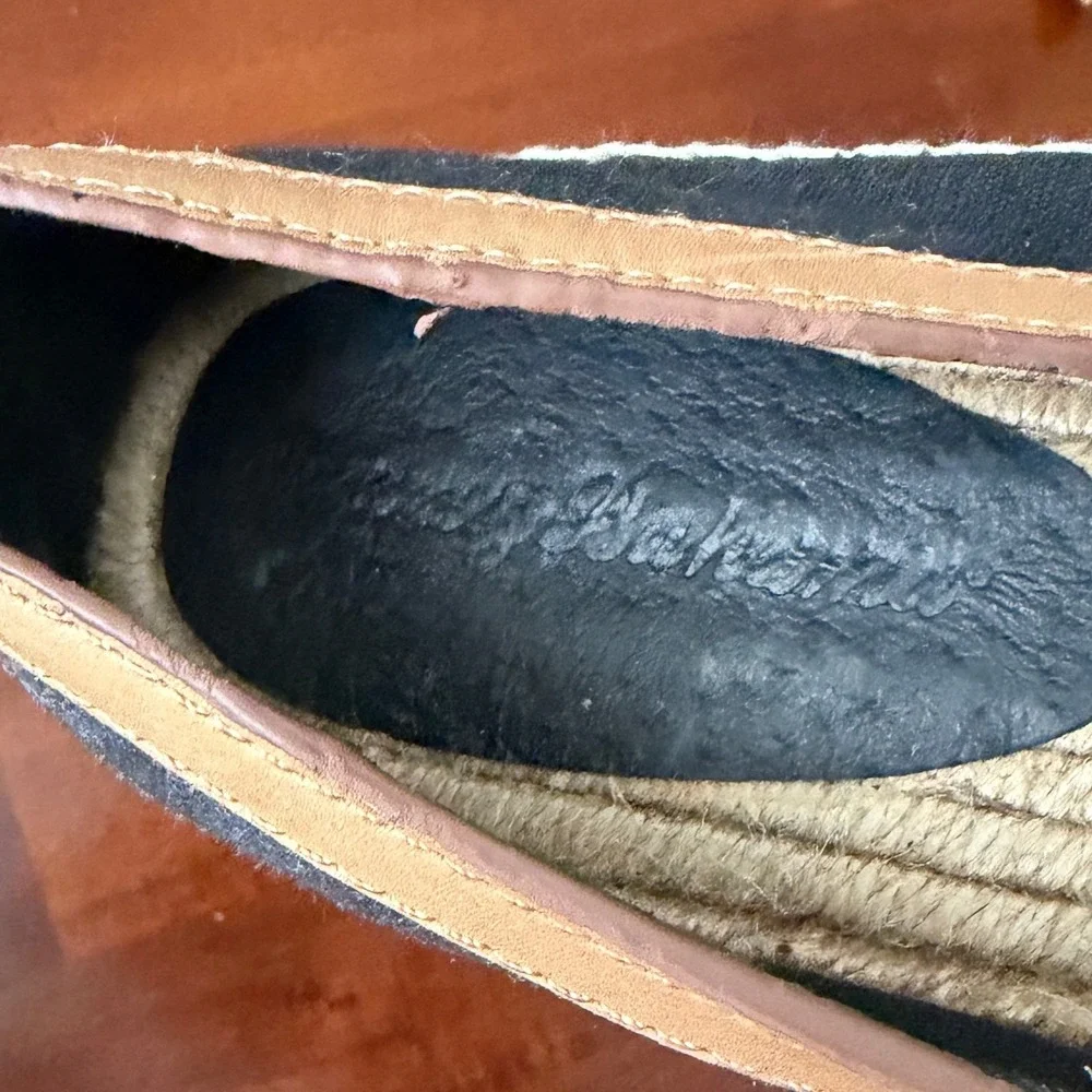 NEW Tommy Bahama Violine Peep Toe Black Espadrille Flat 9